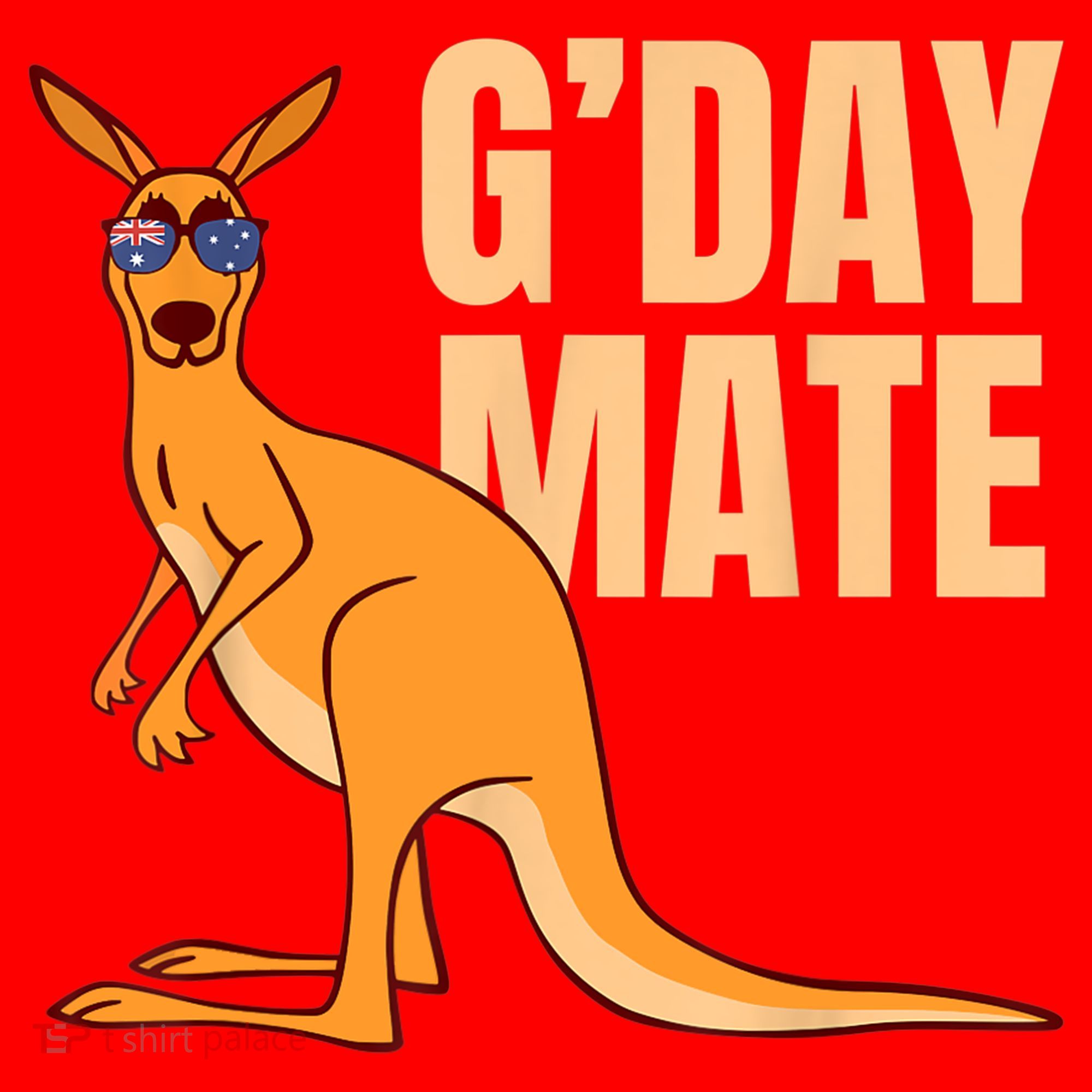 Australia G'Day Mate Shirt Funny Kangaroo Australian Symbol TShirt Santa Hat
