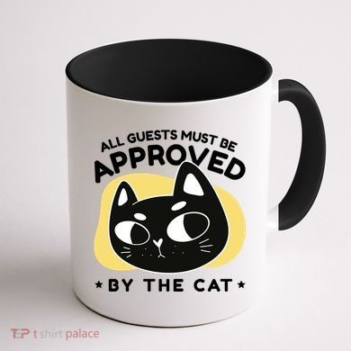 All Guests Must Be Approved By The Cat Funny Coffee Mug back