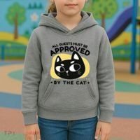 All Guests Must Be Approved By The Cat Funny Kids Hoodie thumb 3