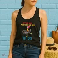 After God Made Me He Said Tada Funny Chicken Outfits Women's Tank Top thumb 2