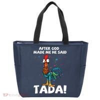 After God Made Me He Said Ta Da Funny Chicken Tote Bag thumb 0