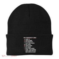 Anime Gamer My Perfect Day Watch Anime Play Video Game Beanie thumb 0