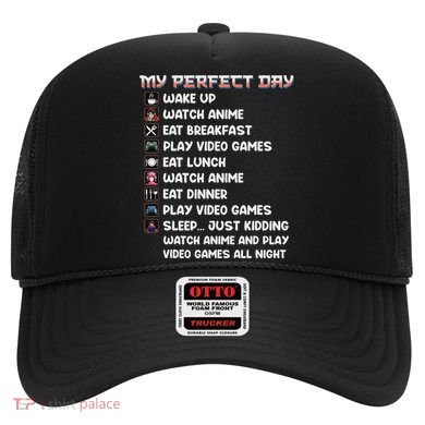 Anime Gamer My Perfect Day Watch Anime Play Video Game Hat