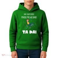 After God Made Me He Said Ta Da! Tada! Funny Meme Kids Hoodie thumb 4