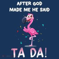After God Made Me He Said Ta Da Funny Flamingo Quote Idea Kids Long Sleeve Plaid Pajama Set thumb 2
