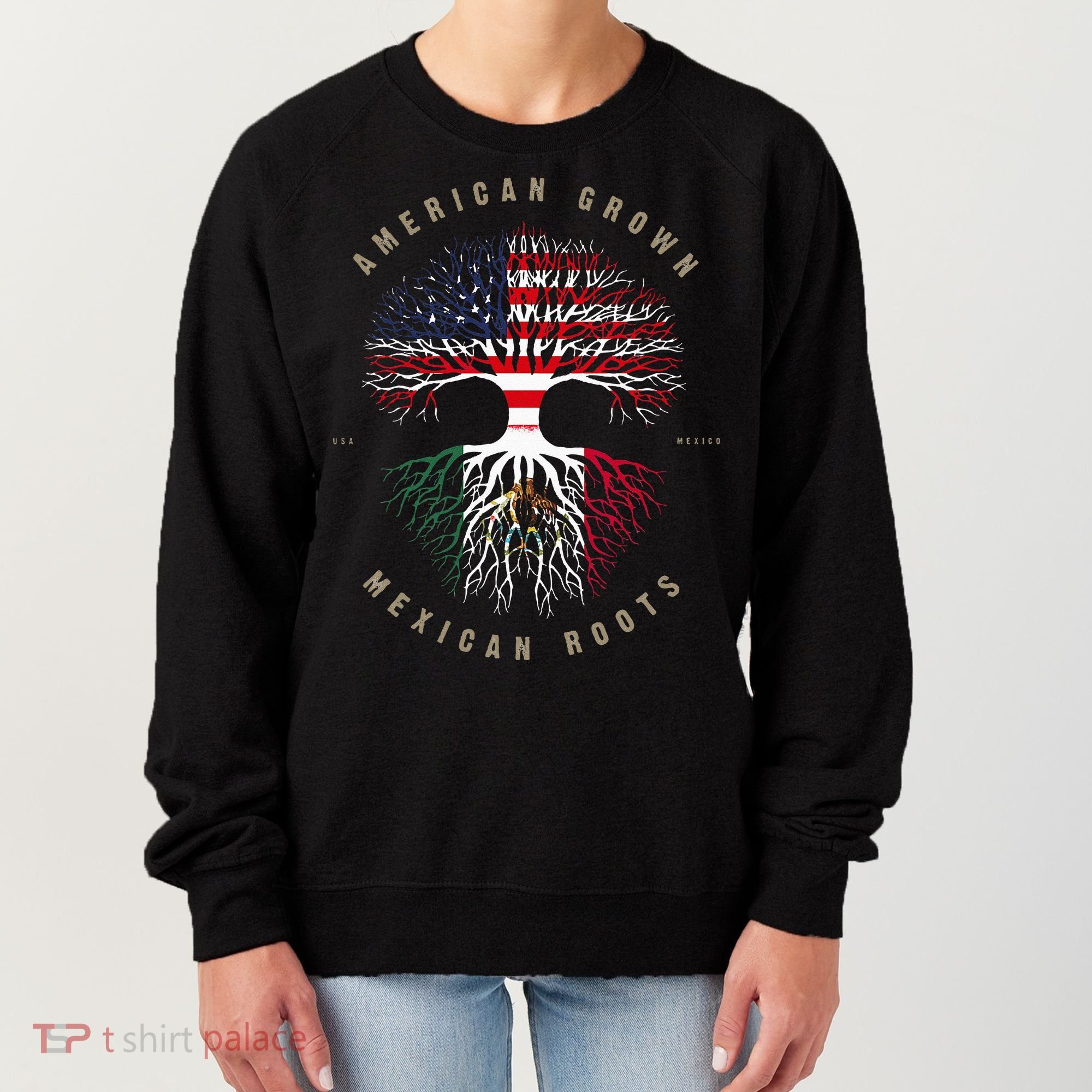 American Grown Mexican Roots Mexico Flag Women's Sweatshirt