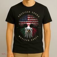 American Grown Mexican Roots Mexico Flag T-Shirt thumb 3