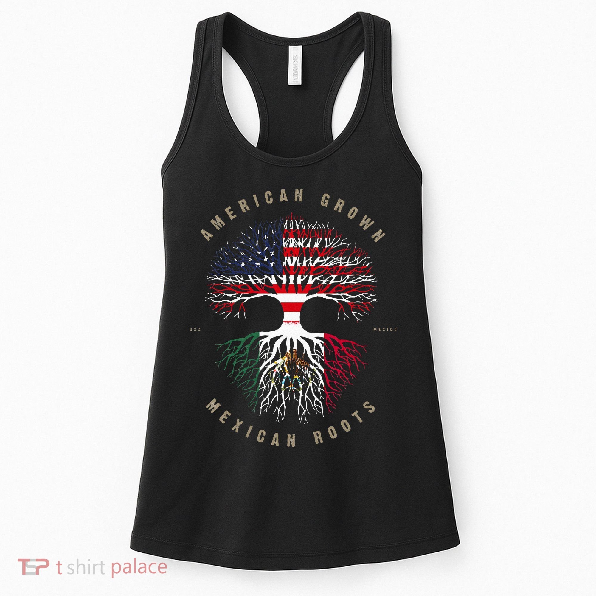 American Grown Mexican Roots Mexico Flag Women's Tank Top