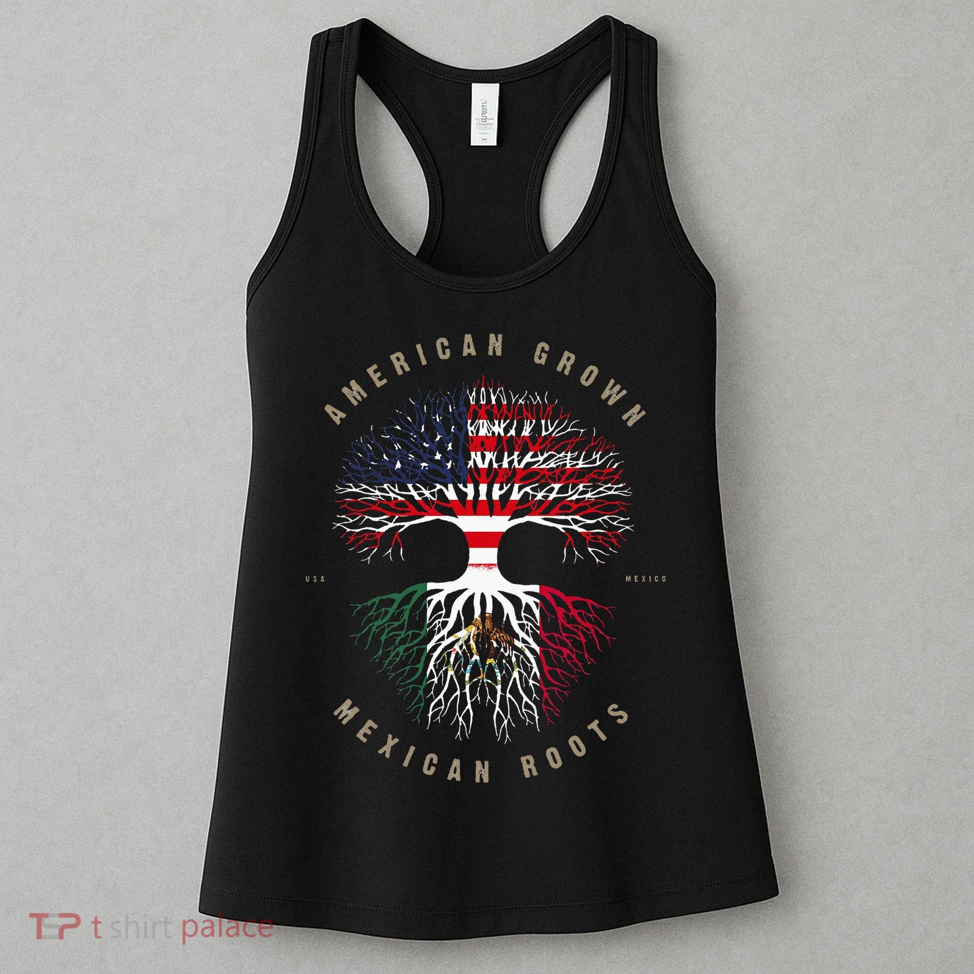 American Grown Mexican Roots Mexico Flag Women's Tank Top