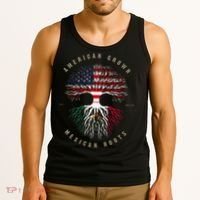 American Grown Mexican Roots Mexico Flag Tank Top thumb 3