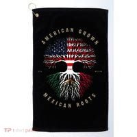 American Grown Mexican Roots Mexico Flag Golf Towel thumb 0