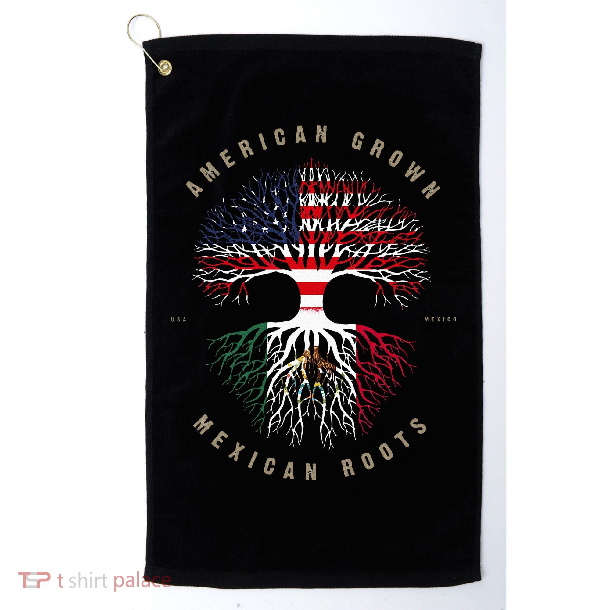 American Grown Mexican Roots Mexico Flag Golf Towel
