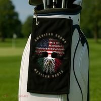 American Grown Mexican Roots Mexico Flag Golf Towel thumb 2