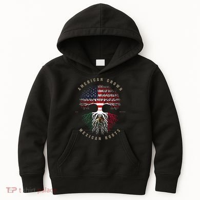 American Grown Mexican Roots Mexico Flag Kids Hoodie