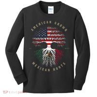 American Grown Mexican Roots Mexico Flag Kids Long Sleeve Shirt thumb 0