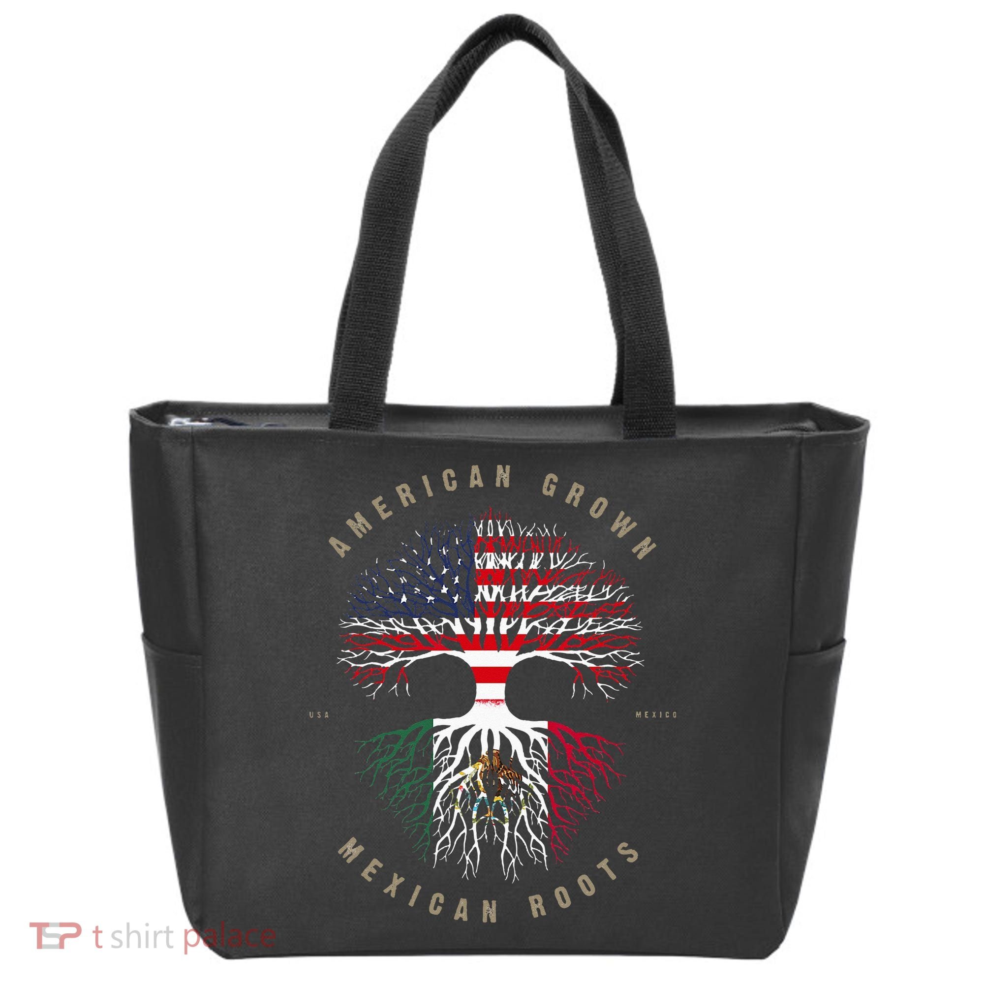 American Grown Mexican Roots Mexico Flag Tote Bag