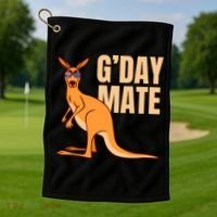 Australia G'day Mate Meaningful Gift Funny Kangaroo Australian Symbol Gift Golf Towel thumb 1