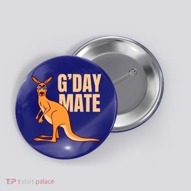 Australia G'day Mate Meaningful Gift Funny Kangaroo Australian Symbol Gift Button