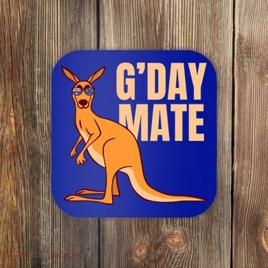 Australia G'day Mate Meaningful Gift Funny Kangaroo Australian Symbol Gift Coaster