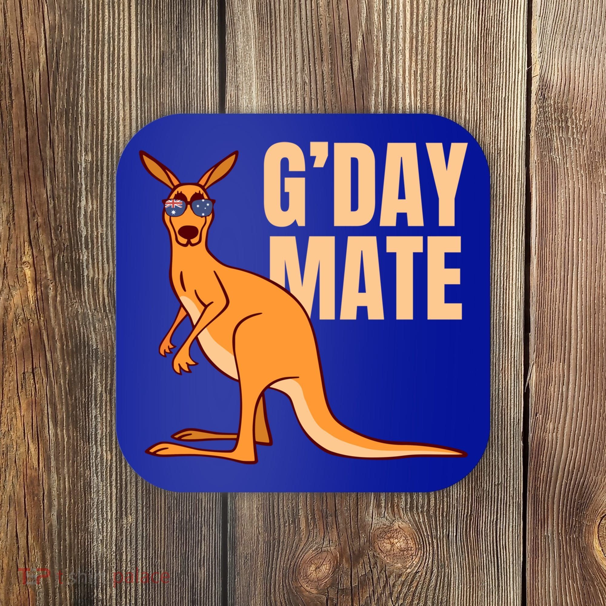 Australia G'day Mate Meaningful Gift Funny Kangaroo Australian Symbol Gift Coaster