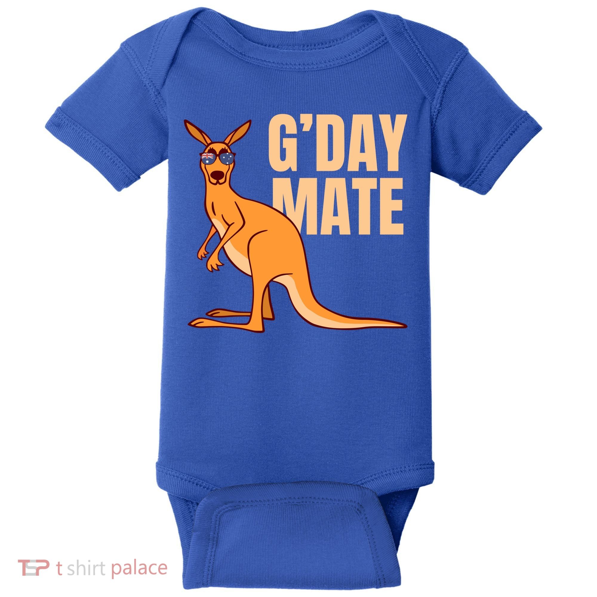 Australia G'day Mate Meaningful Gift Funny Kangaroo Australian Symbol Gift Baby Bodysuit