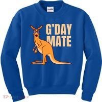 Australia G'day Mate Meaningful Gift Funny Kangaroo Australian Symbol Gift Kids Sweatshirt thumb 0