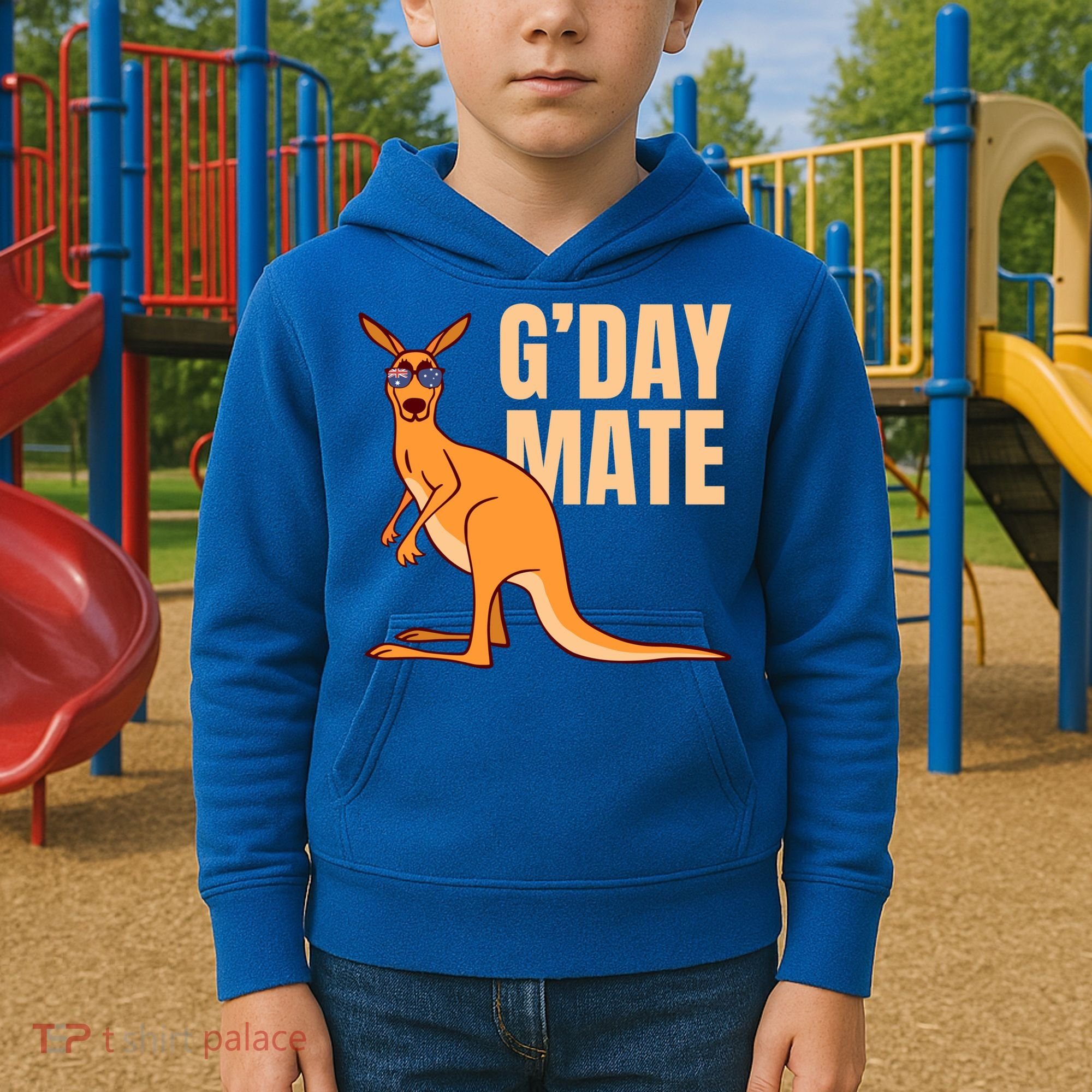 Australia G'day Mate Meaningful Gift Funny Kangaroo Australian Symbol Gift Kids Hoodie