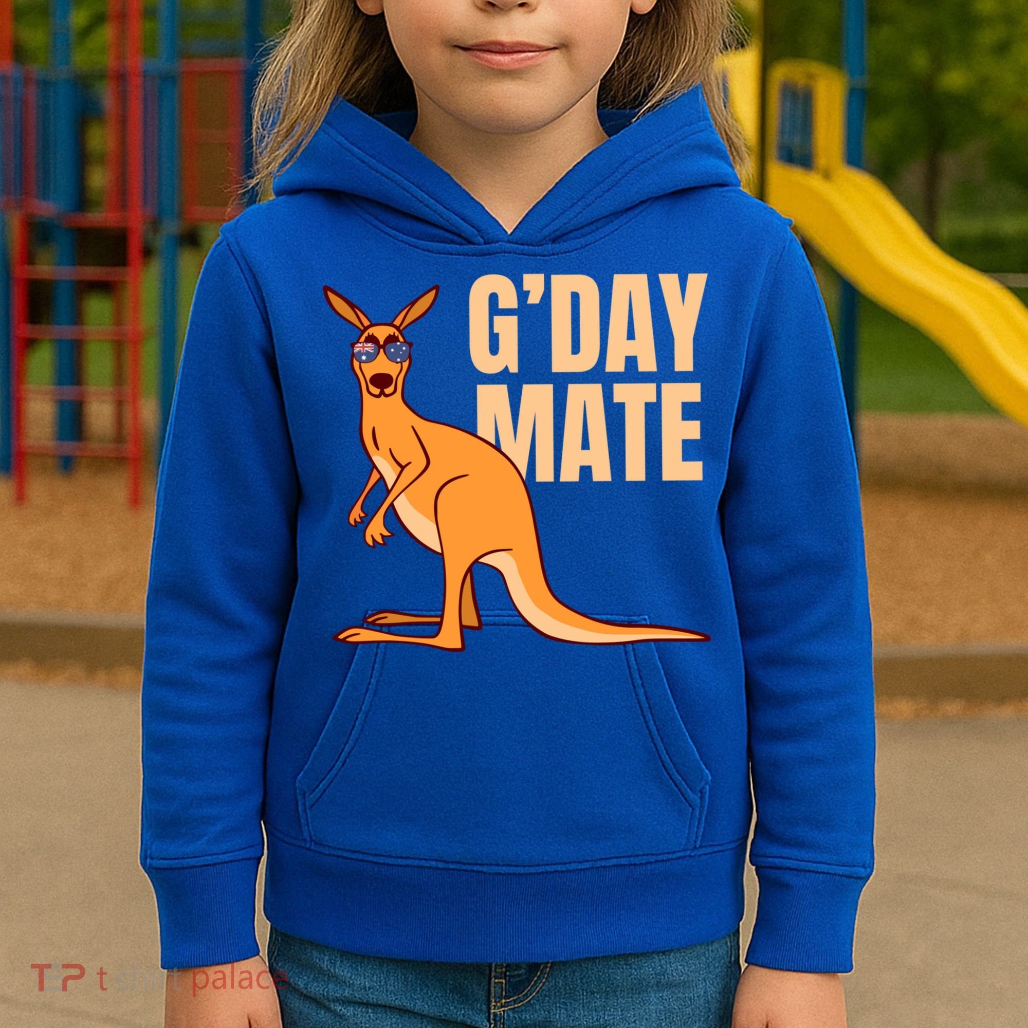 Australia G'day Mate Meaningful Gift Funny Kangaroo Australian Symbol Gift Kids Hoodie
