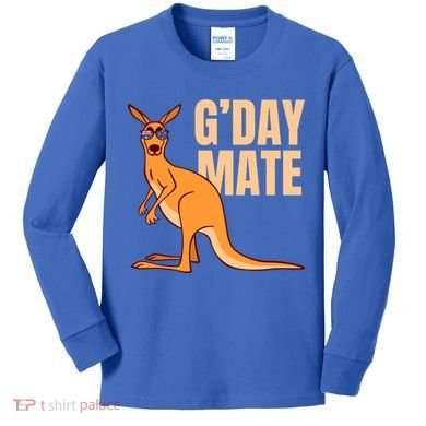 Australia G'day Mate Meaningful Gift Funny Kangaroo Australian Symbol Gift Kids Long Sleeve Shirt