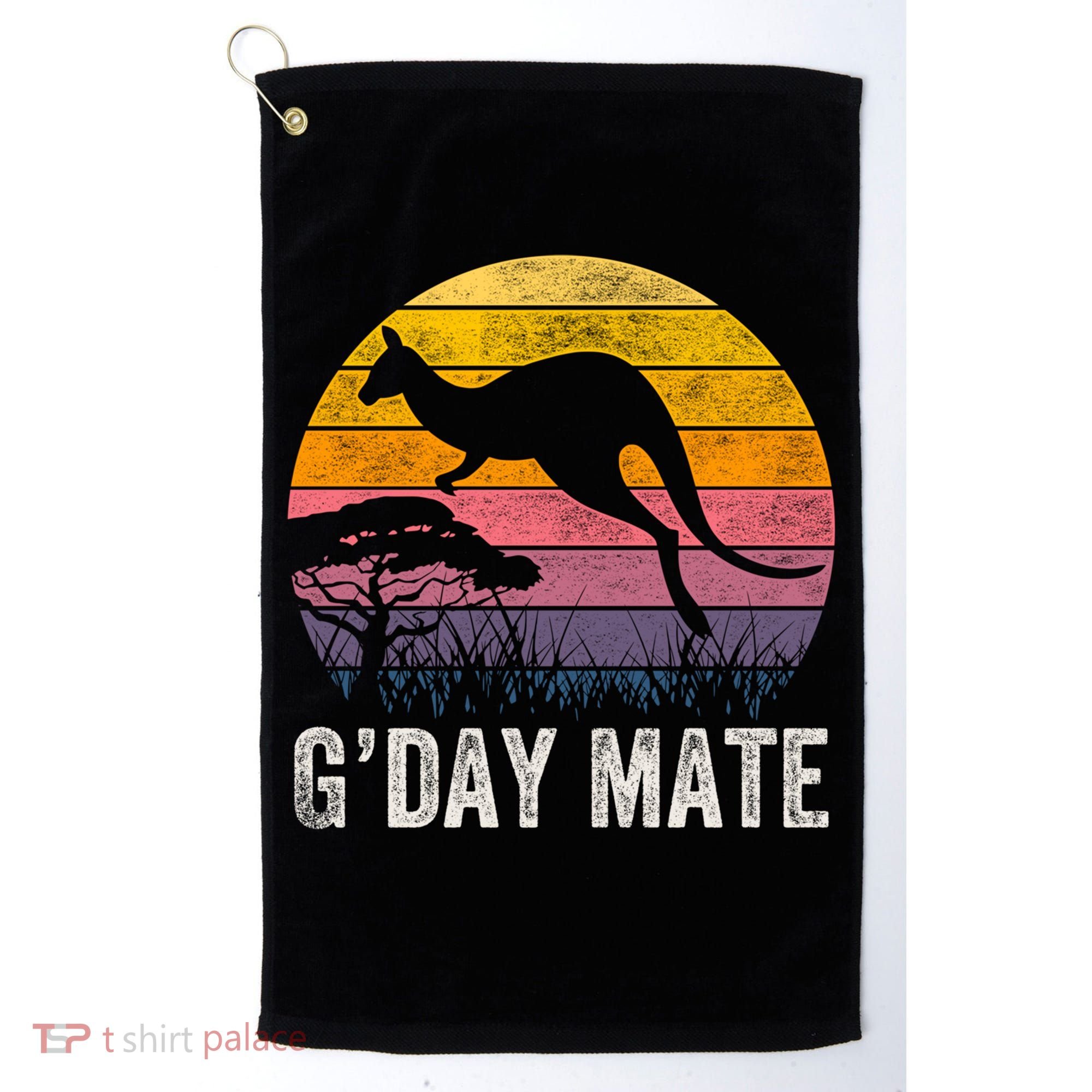 Australia G'day Mate Cool Gift Funny Kangaroo Australian Symbol Gift Golf Towel