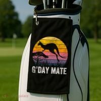 Australia G'day Mate Cool Gift Funny Kangaroo Australian Symbol Gift Golf Towel thumb 2