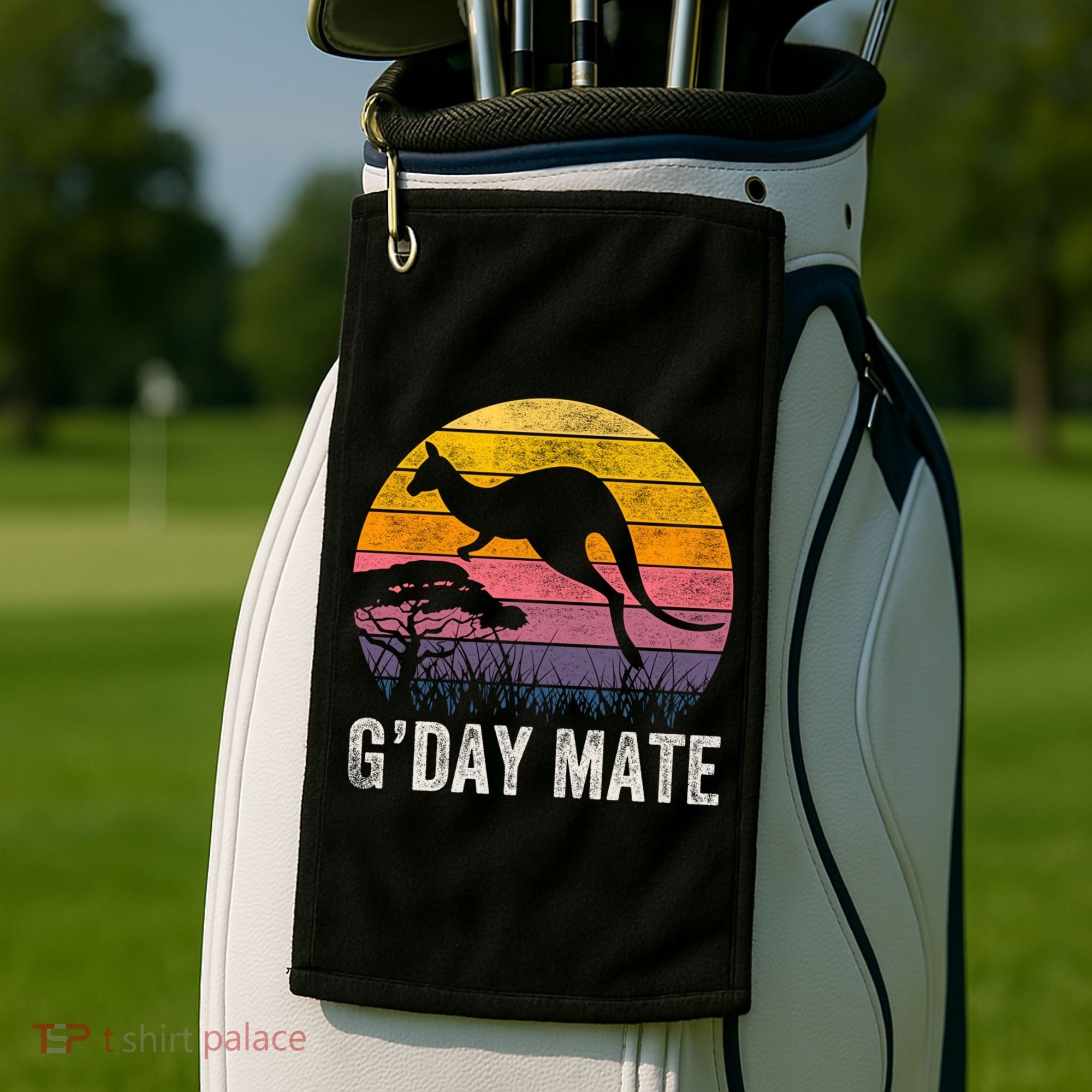 Australia G'day Mate Cool Gift Funny Kangaroo Australian Symbol Gift Golf Towel