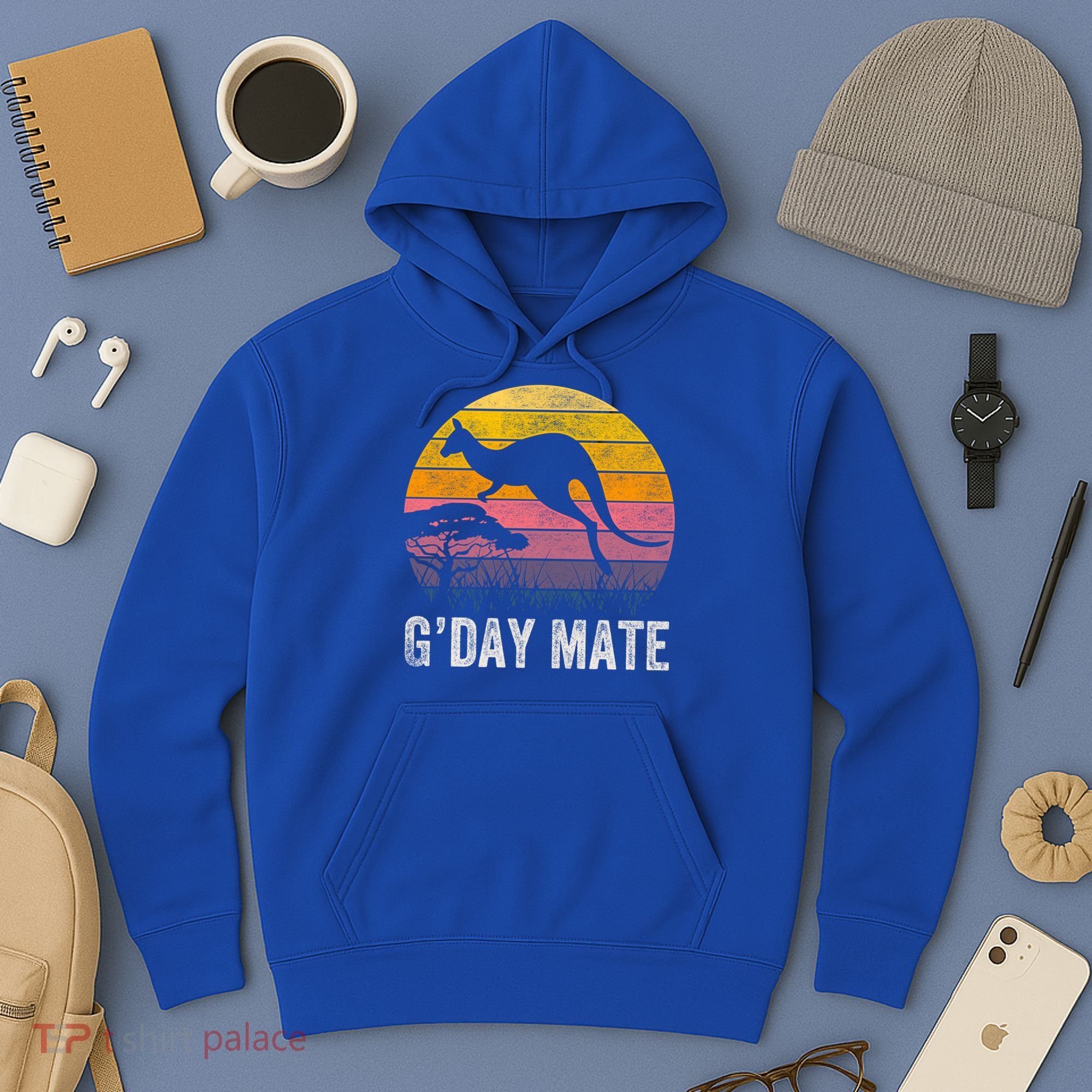 Australia G'day Mate Cool Gift Funny Kangaroo Australian Symbol Gift Hoodie