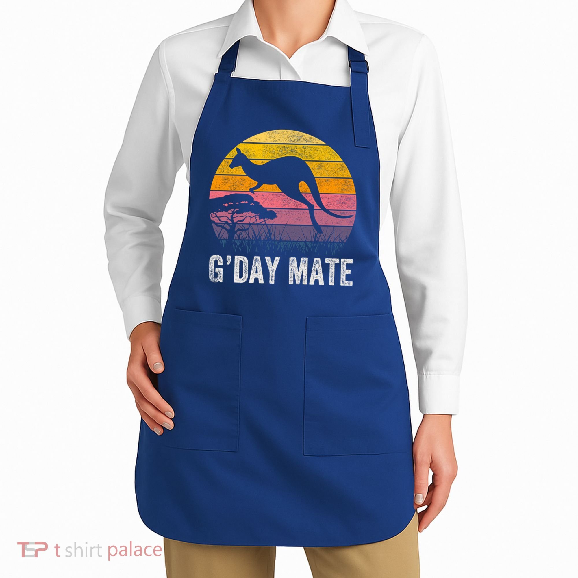Australia G'day Mate Cool Gift Funny Kangaroo Australian Symbol Gift Apron