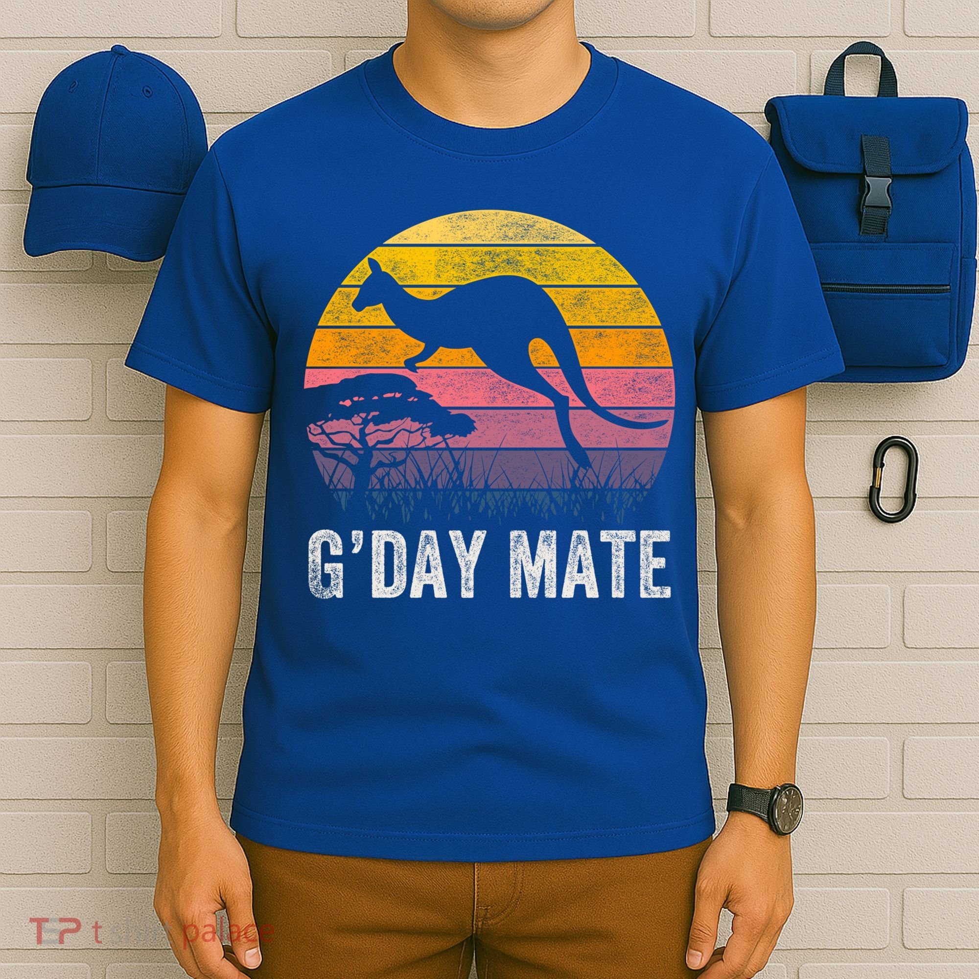 Australia G'day Mate Cool Gift Funny Kangaroo Australian Symbol Gift T-Shirt