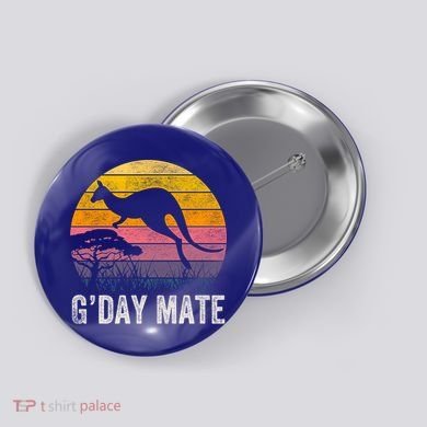 Australia G'day Mate Cool Gift Funny Kangaroo Australian Symbol Gift Button
