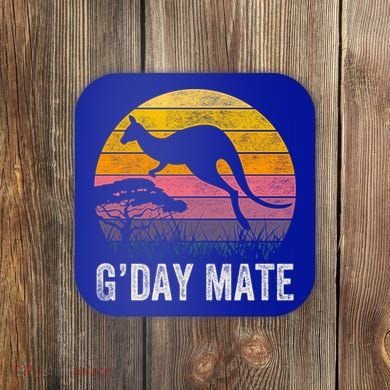 Australia G'day Mate Cool Gift Funny Kangaroo Australian Symbol Gift Coaster