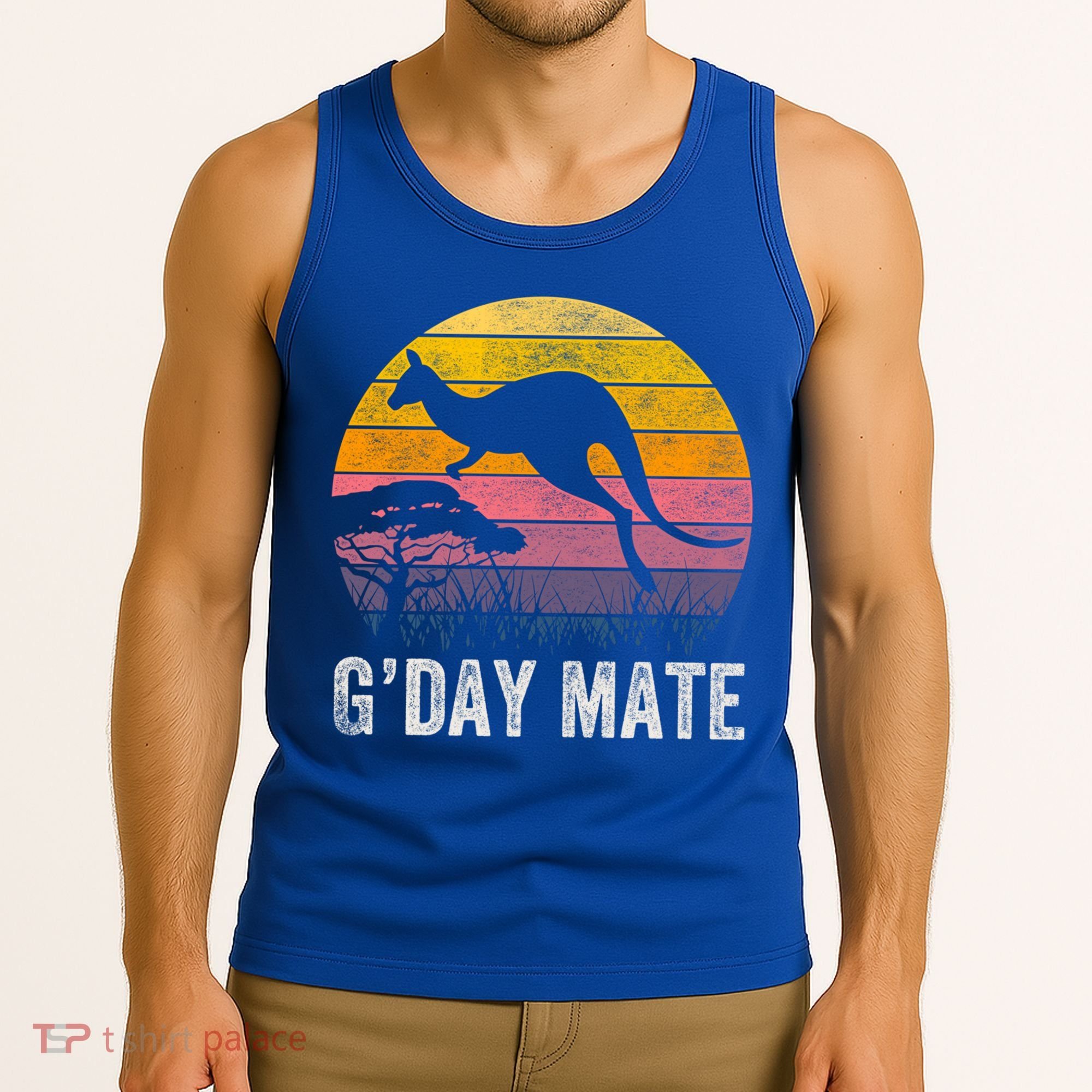Australia G'day Mate Cool Gift Funny Kangaroo Australian Symbol Gift Tank Top