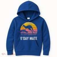 Australia G'day Mate Cool Gift Funny Kangaroo Australian Symbol Gift Kids Hoodie thumb 0