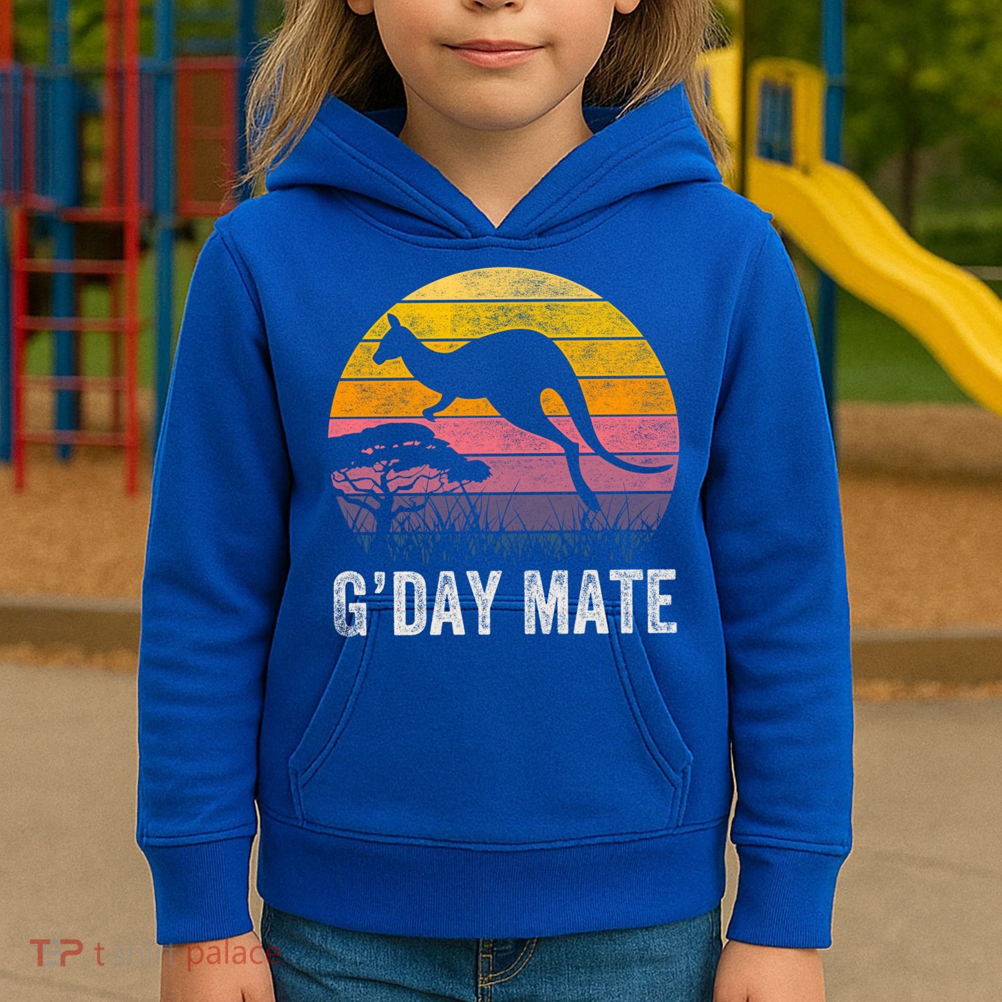 Australia G'day Mate Cool Gift Funny Kangaroo Australian Symbol Gift Kids Hoodie
