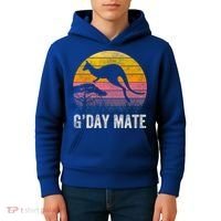 Australia G'day Mate Cool Gift Funny Kangaroo Australian Symbol Gift Kids Hoodie thumb 4