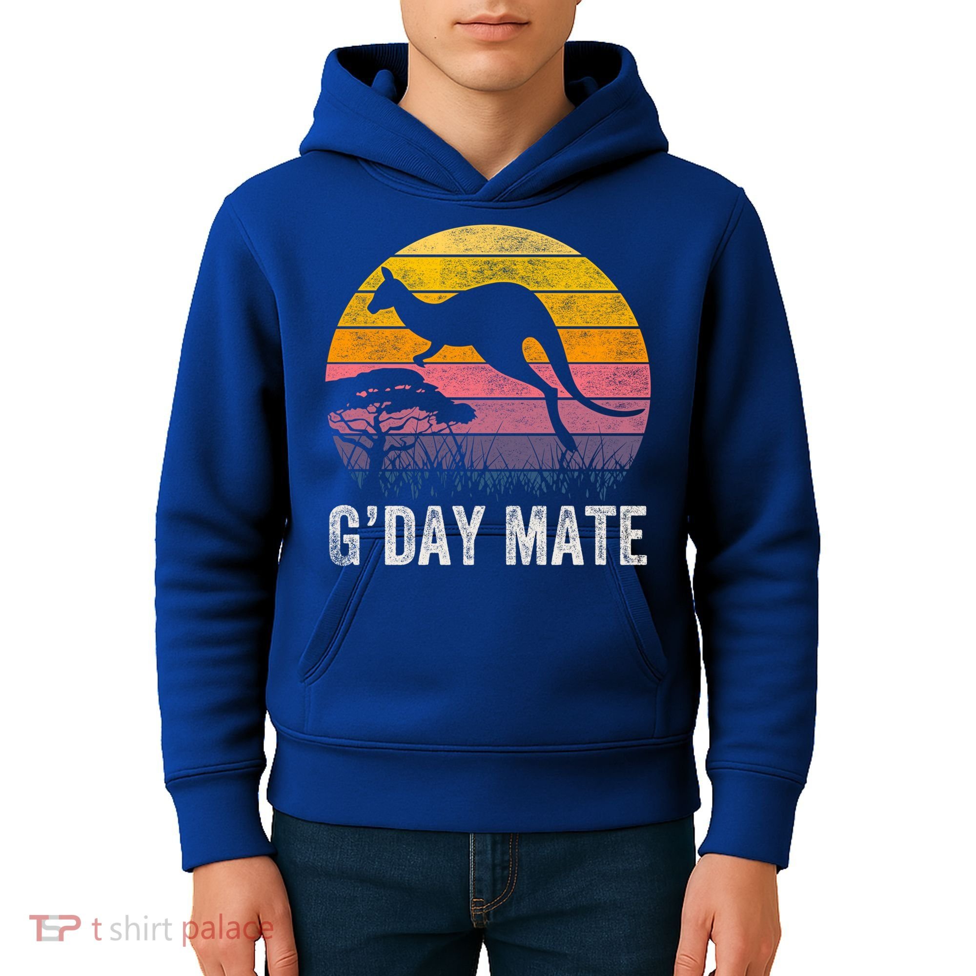 Australia G'day Mate Cool Gift Funny Kangaroo Australian Symbol Gift Kids Hoodie