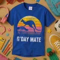 Australia G'day Mate Cool Gift Funny Kangaroo Australian Symbol Gift Kids T-Shirt thumb 3
