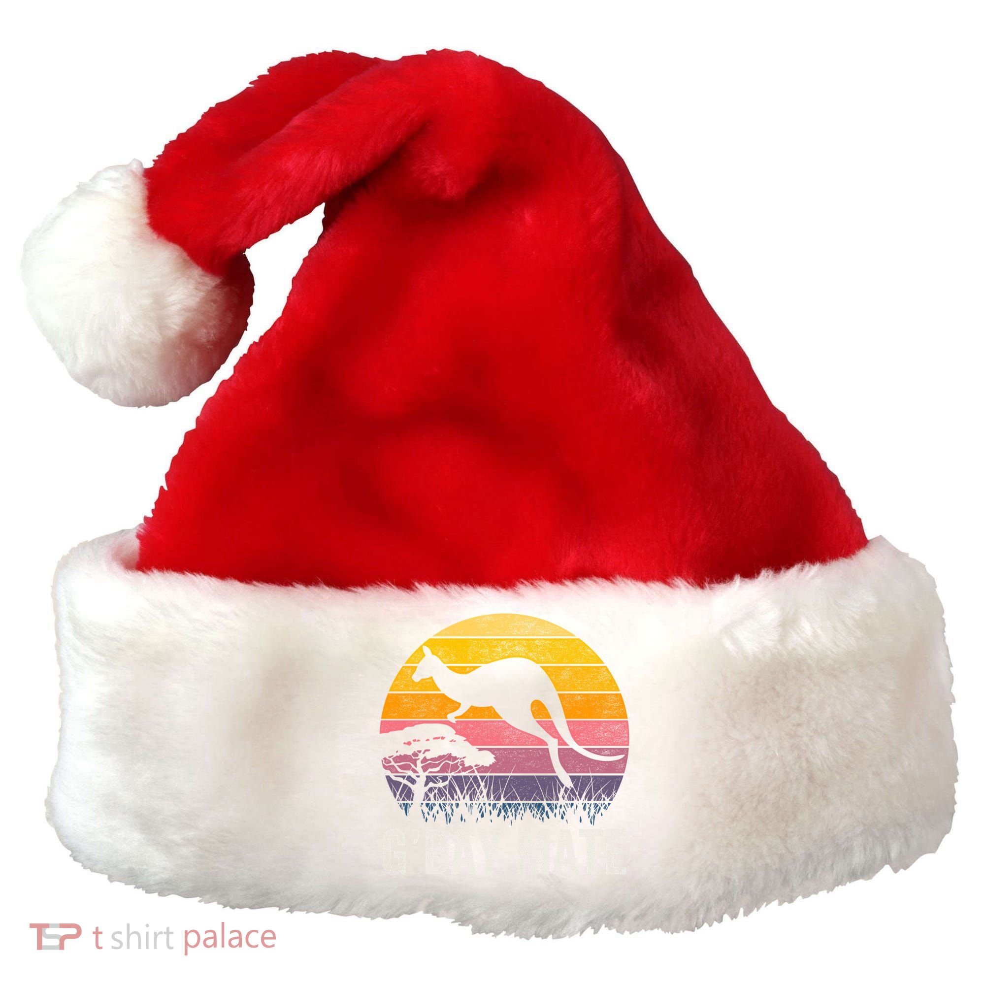 Australia G'day Mate Cool Gift Funny Kangaroo Australian Symbol Gift Santa Hat