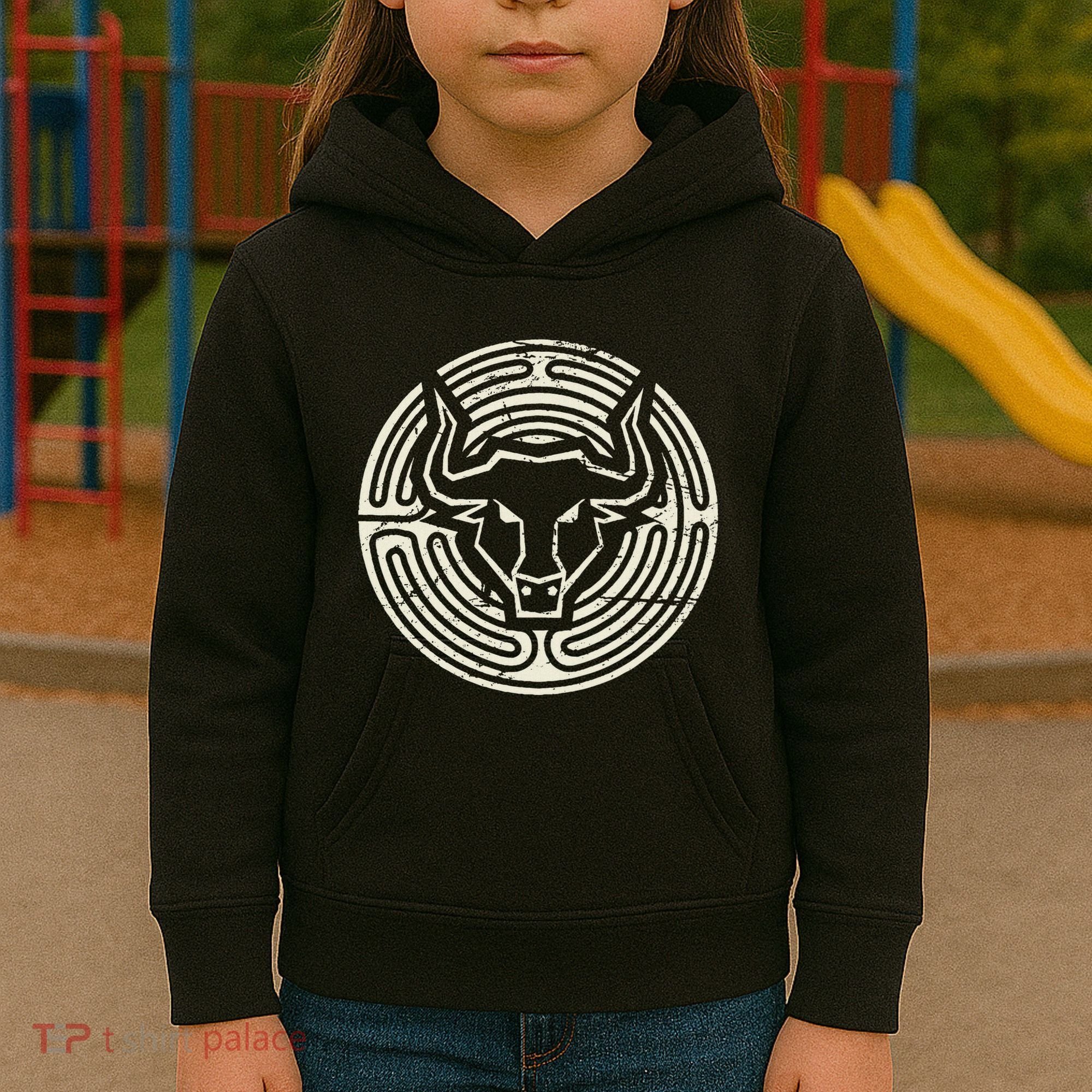 Ancient Greek Mythology Minotaur Kids Hoodie
