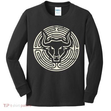 Ancient Greek Mythology Minotaur Kids Long Sleeve Shirt