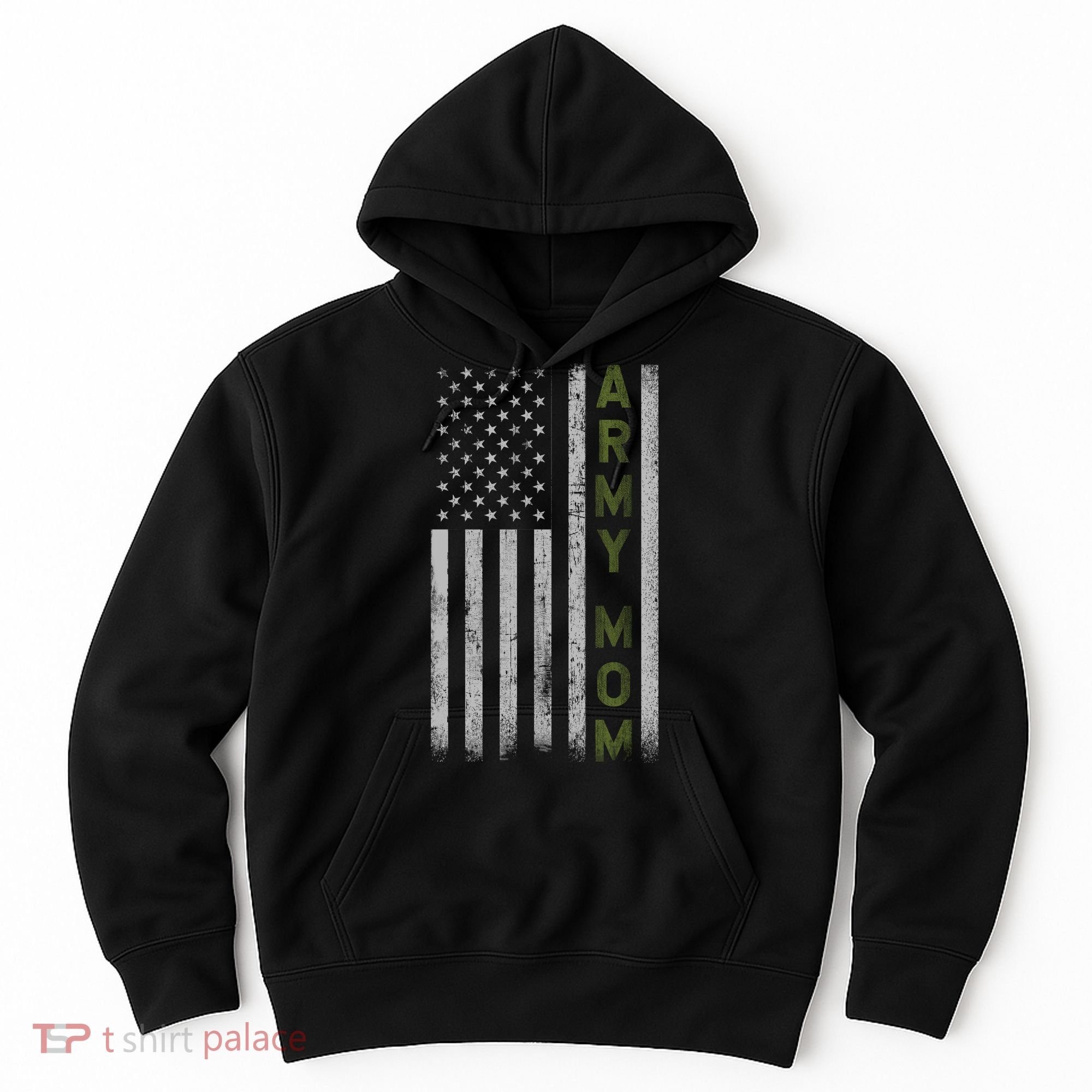Army Gift Mom Proud Army Mother USA Flag Hoodie
