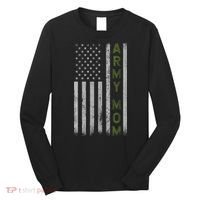 Army Gift Mom Proud Army Mother USA Flag Long Sleeve Shirt thumb 0