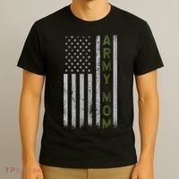 Army Gift Mom Proud Army Mother USA Flag T-Shirt thumb 3