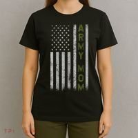 Army Gift Mom Proud Army Mother USA Flag T-Shirt thumb 4